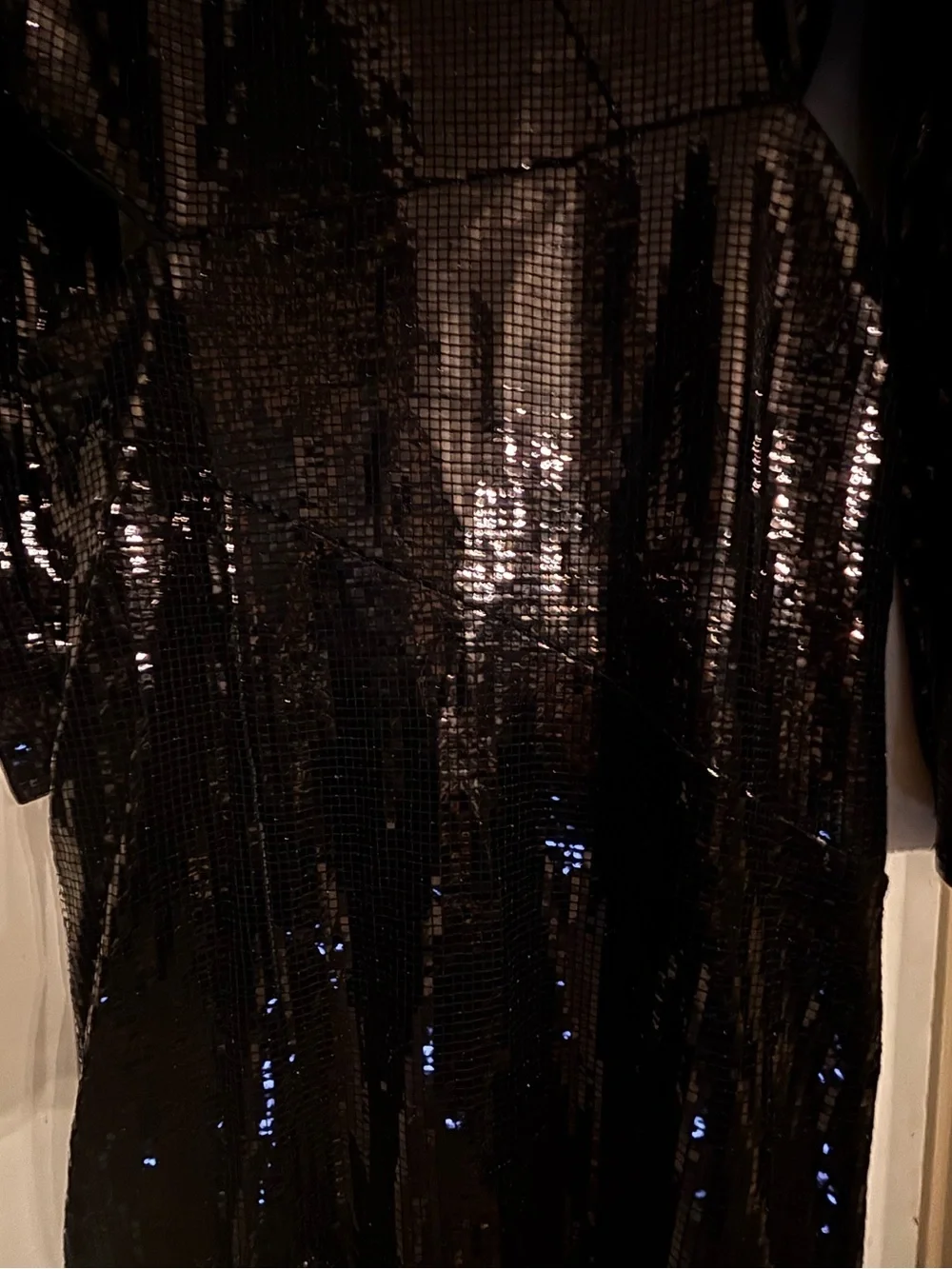 NWT Topshop Black Sequin Asymmetric Cutout Maxi Dress SZ 14 Mermaidcore